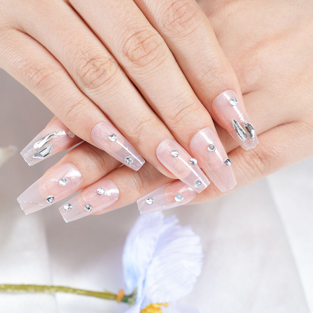 Glamorous Rhinestone Press-On Nails Stornfield