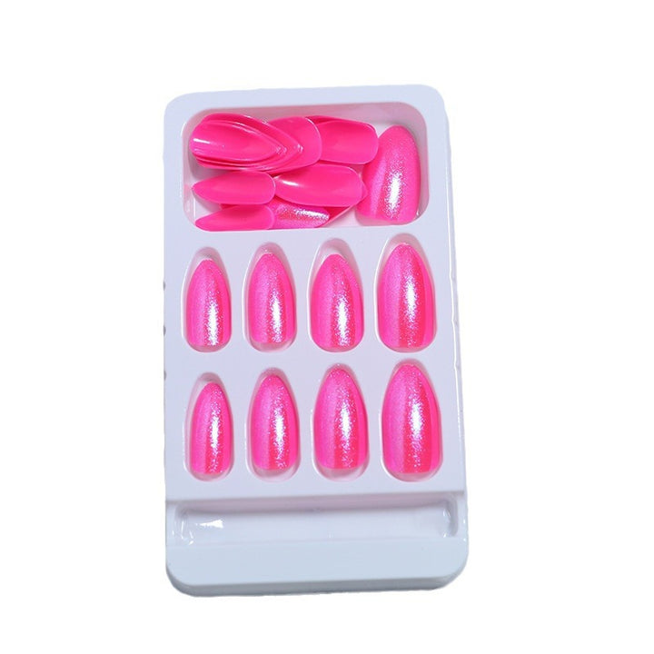 Glossy Press-On Nail Set with Iridescent Shine Stornfield