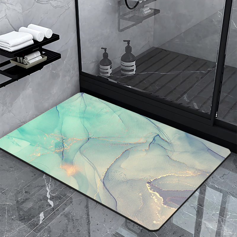Luxury Marble-Effect Bath Mat Stornfield