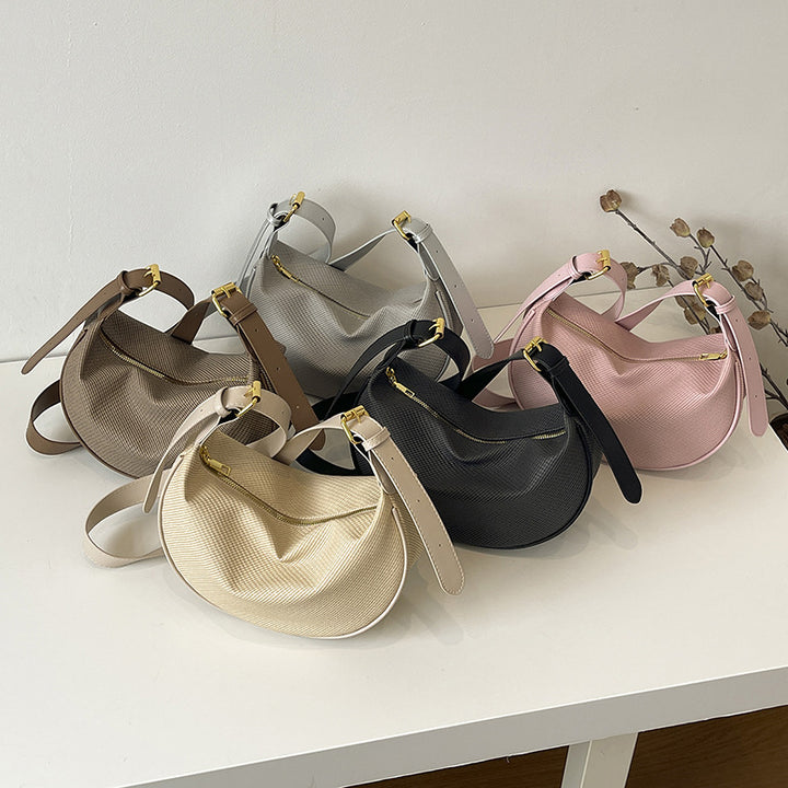 Textured Leather Hobo Bag