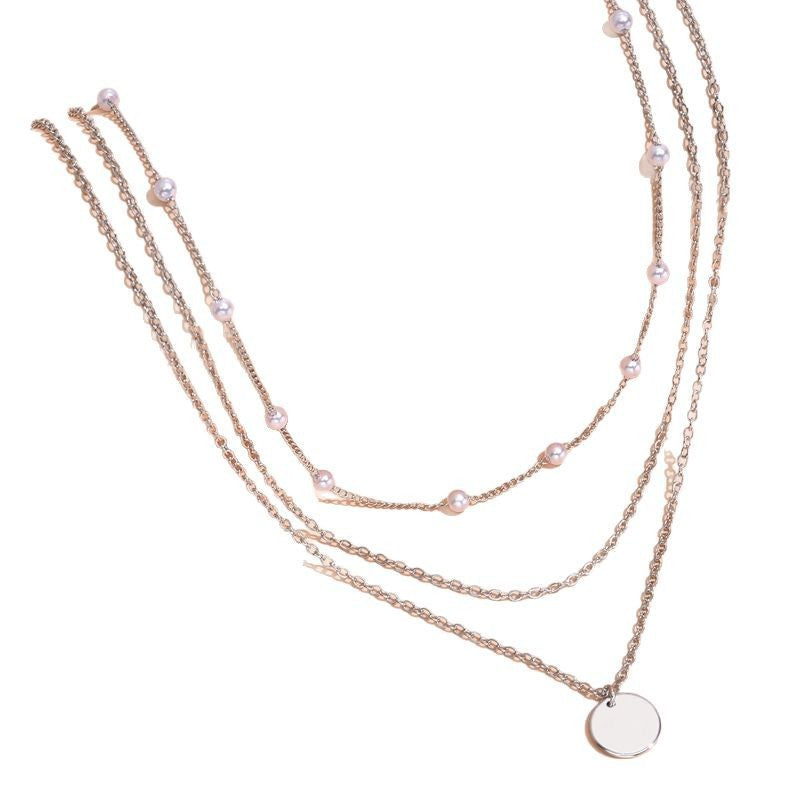 Layered Pearl and Chain Necklace Stornfield