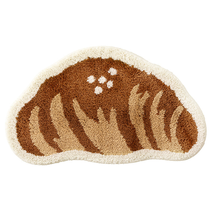 Cute round carpet and bath mat in cookie shape with tufted pile structure