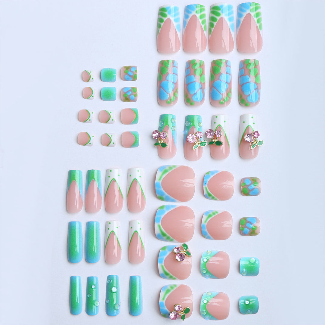 Artistic Nail Extension with Glitter Accents Stornfield