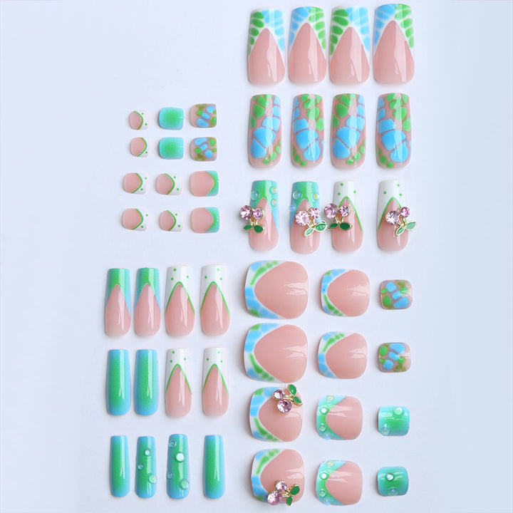 Artistic Nail Extension with Glitter Accents Stornfield