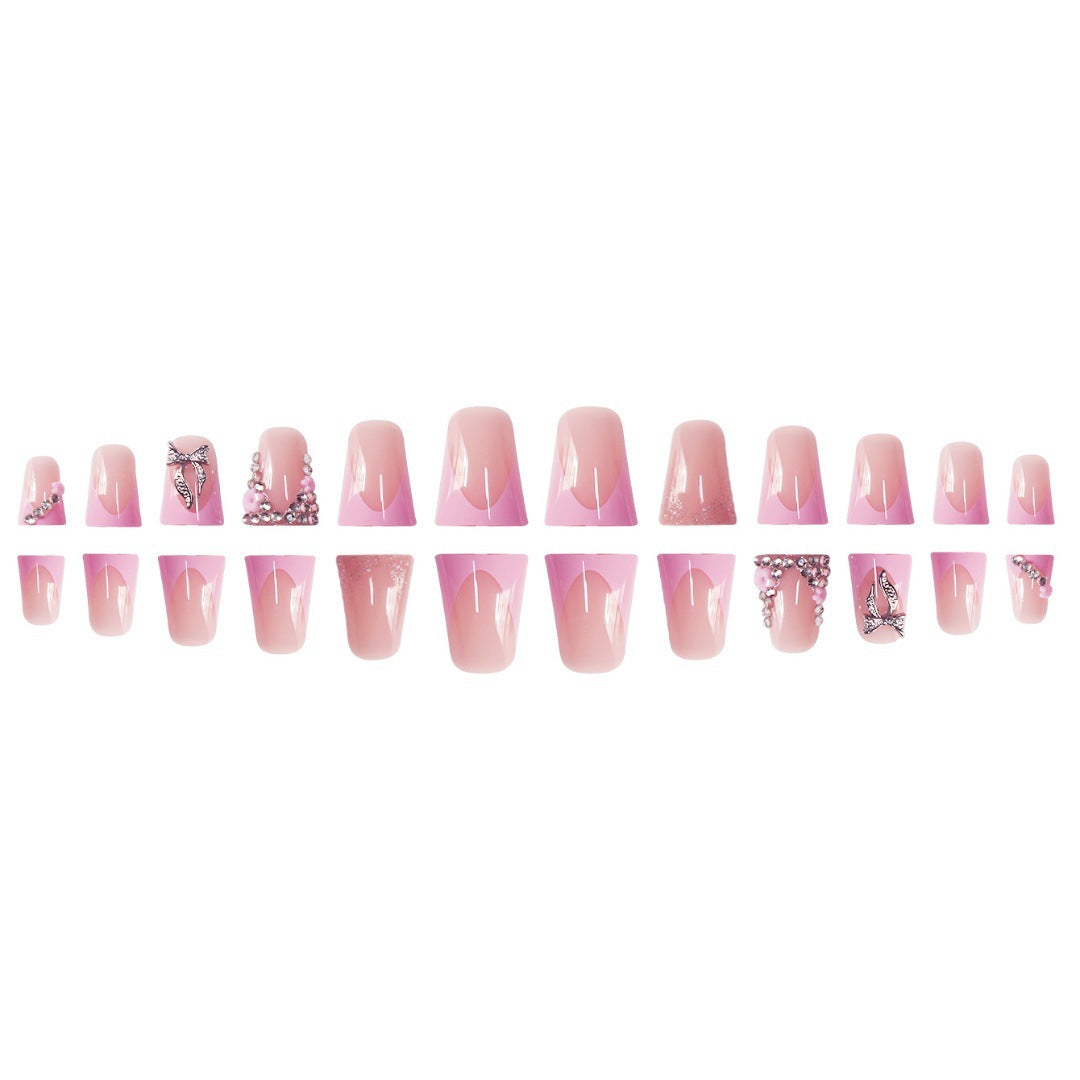 Elegant Floral Rhinestone Press-On Nails Stornfield