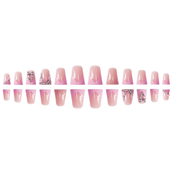 Elegant Floral Rhinestone Press-On Nails Stornfield