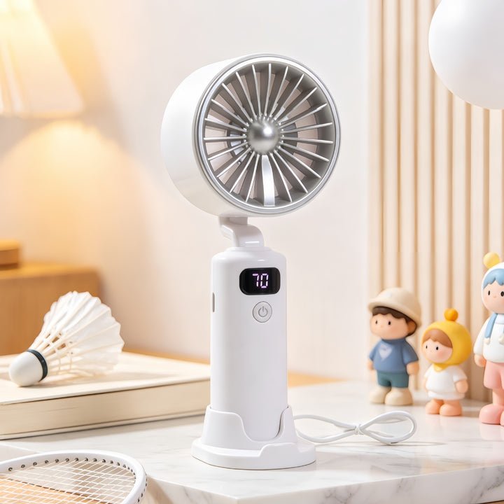 Women's Portable Table Fan with Digital Speed Display Stornfield