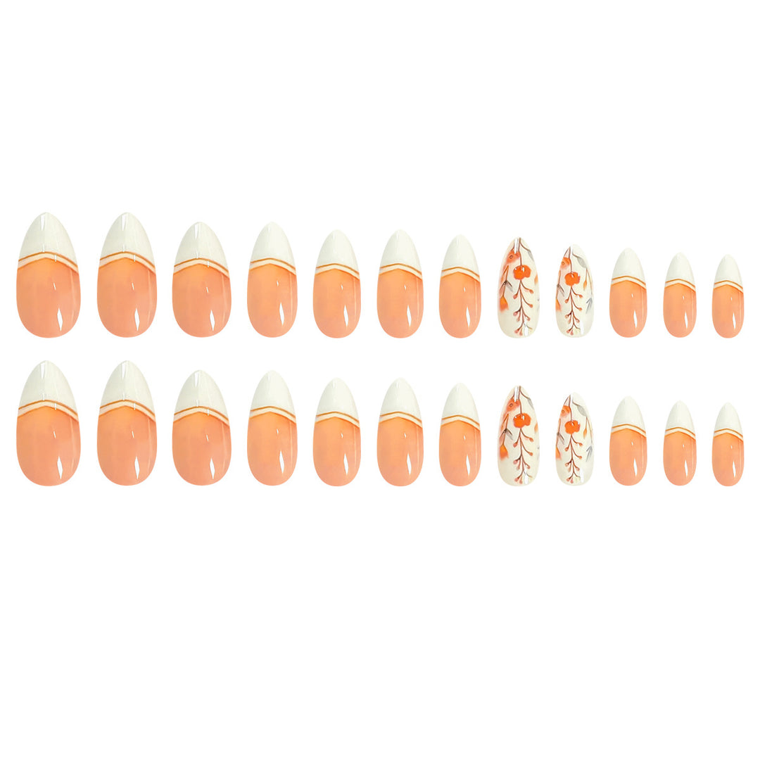 Artificial nails with floral patterns and elegant tips Stornfield