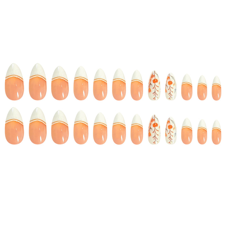 Artificial nails with floral patterns and elegant tips Stornfield