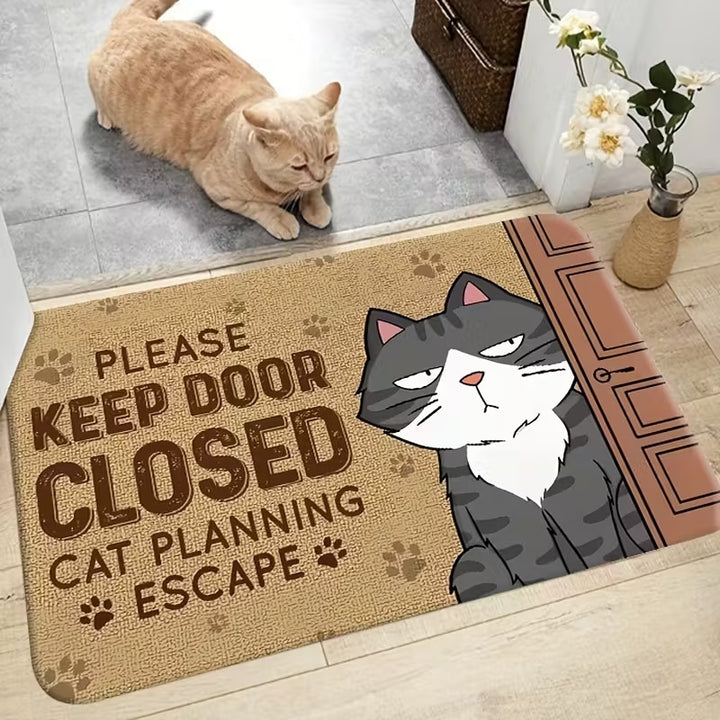 Decorative Cat-Themed Entrance Mat