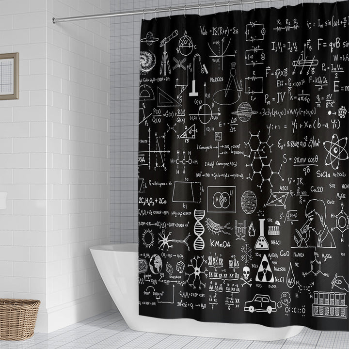 Shower Curtain with Scientific Equation Design Stornfield