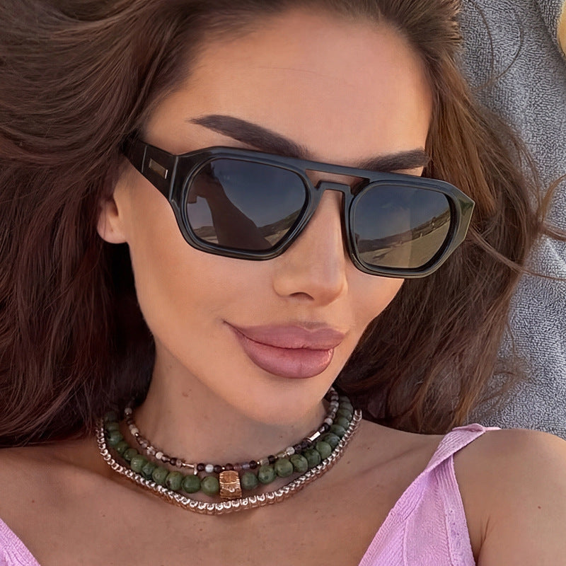 Women’s fashionable rectangular glasses with elegant metal accent Stornfield