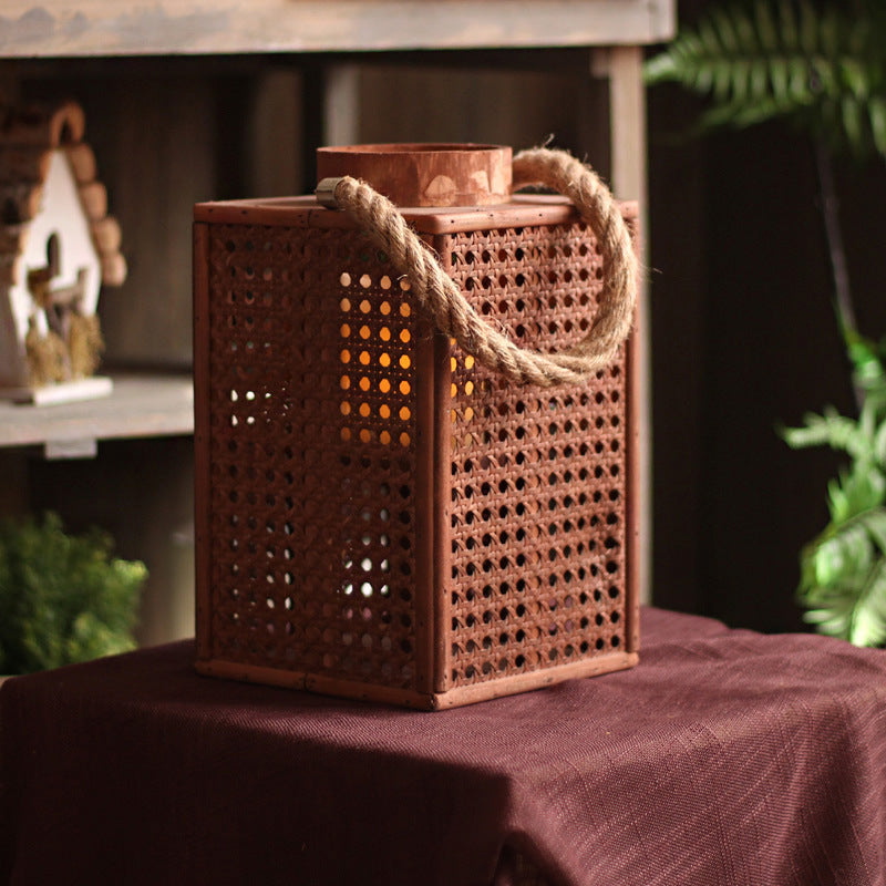 Decorative lantern holder made of natural material Stornfield