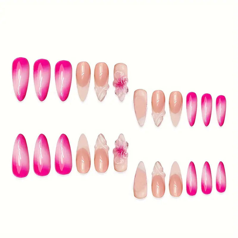 Detailed Floral Press-On Nail Art Stornfield