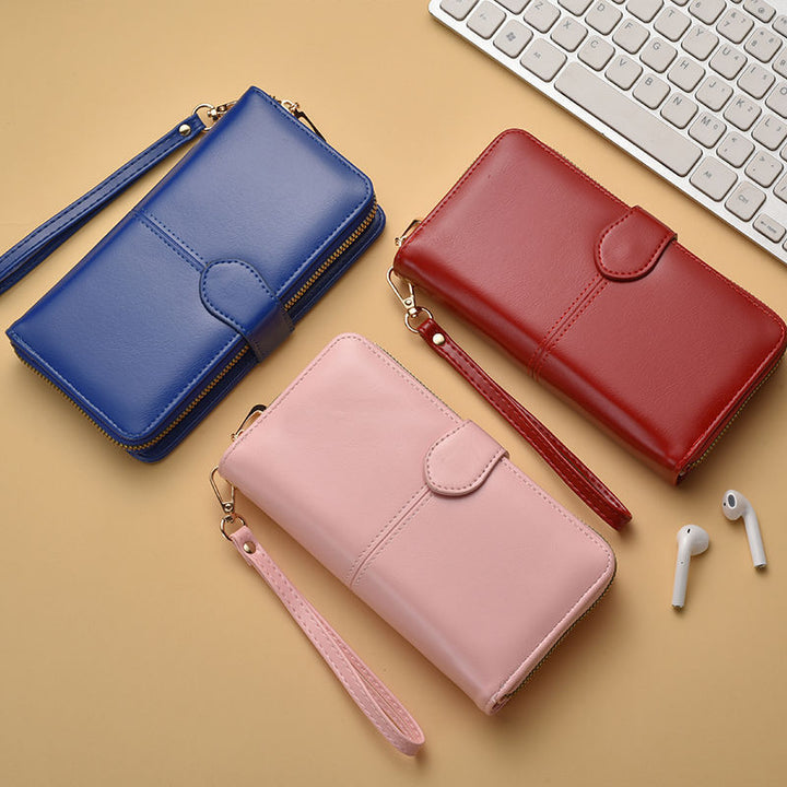 Slim Double-Zippered Wallet with Wrist Strap Stornfield