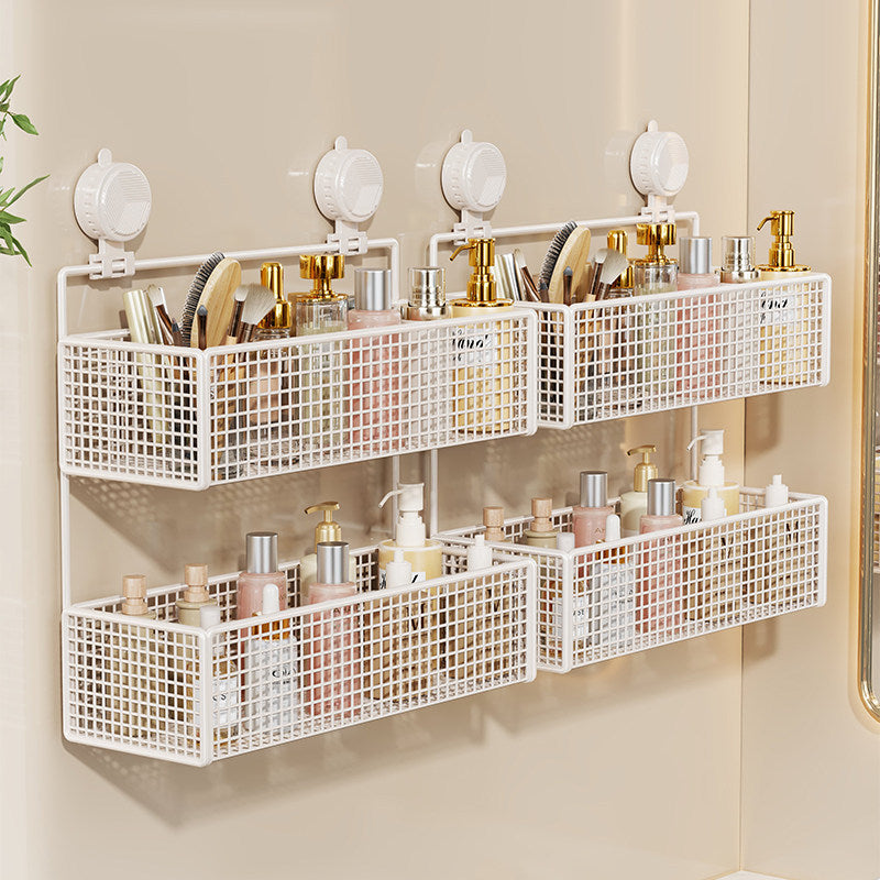Suction-Mount Vertical Mesh Cosmetic & Toiletry Organizer