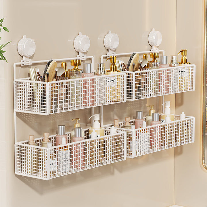 Suction-Mount Vertical Mesh Cosmetic & Toiletry Organizer