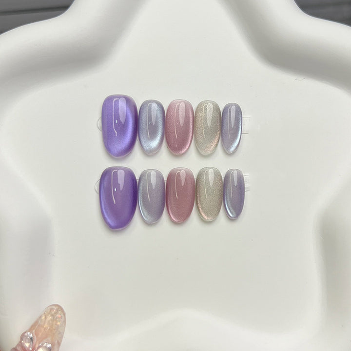 Iridescent Multi-Color Press-On Nail Set