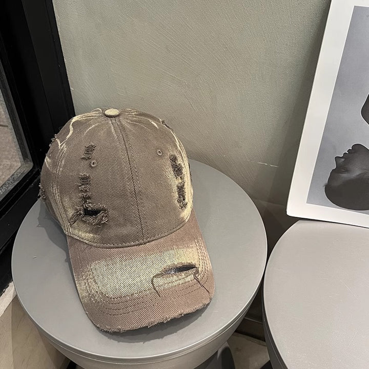 Women's Distressed Black Denim Baseball Cap Stornfield