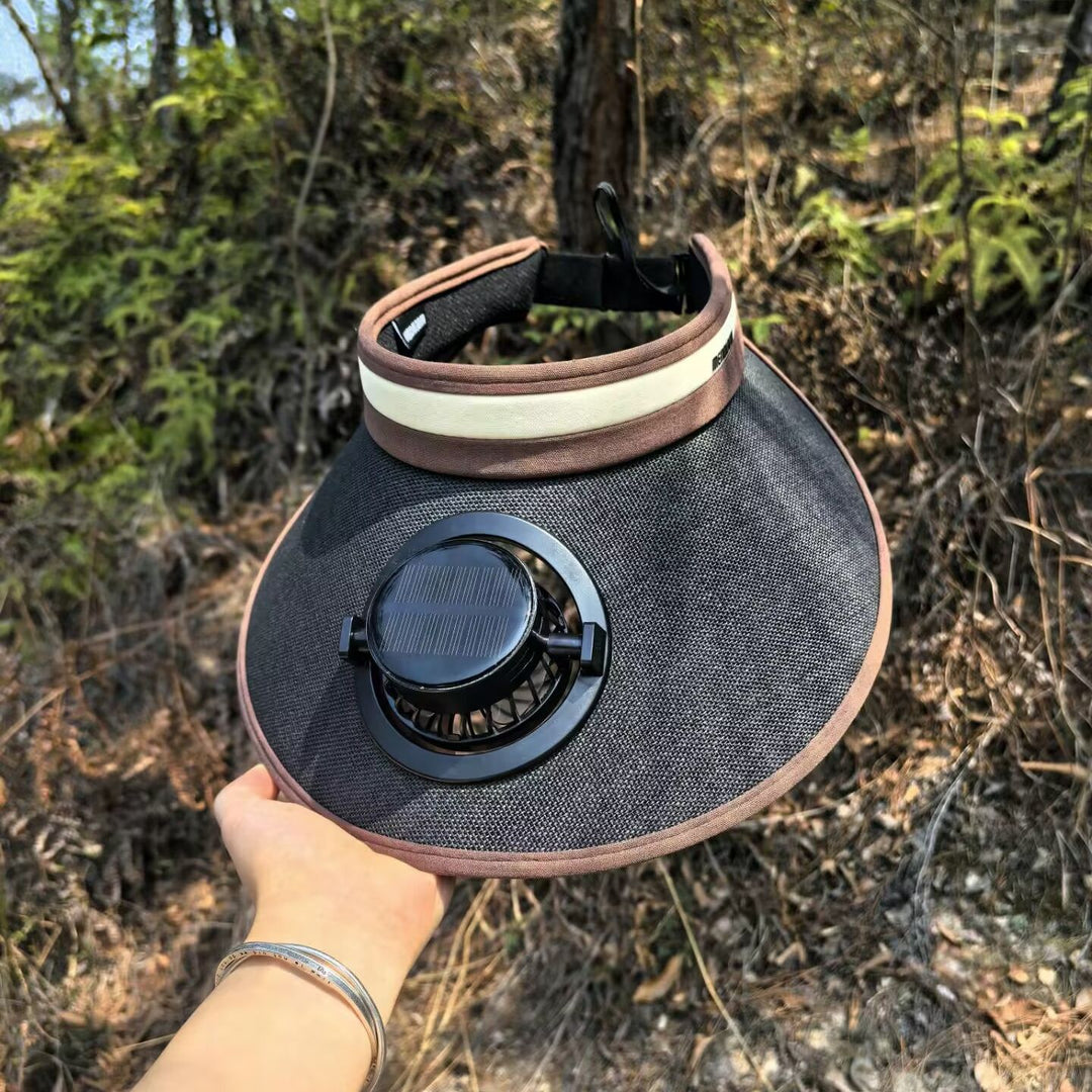 Sun protection visor with solar powered fan Stornfield