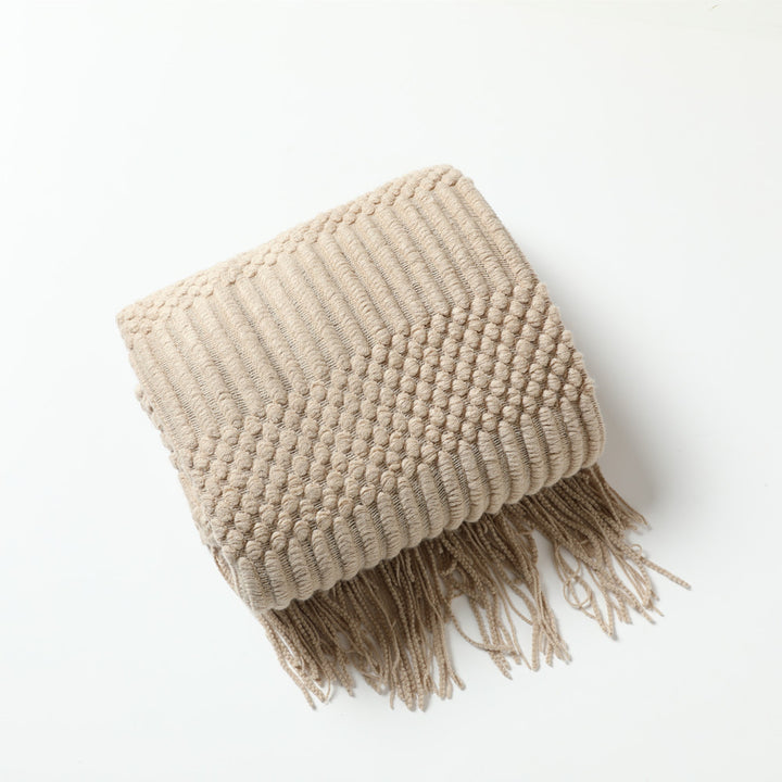 Women's high-quality knitted blanket with textured design Stornfield