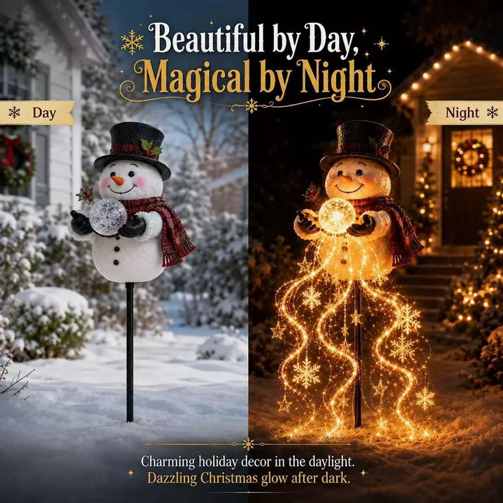 Decorative snowman figure with LED lights Stornfield