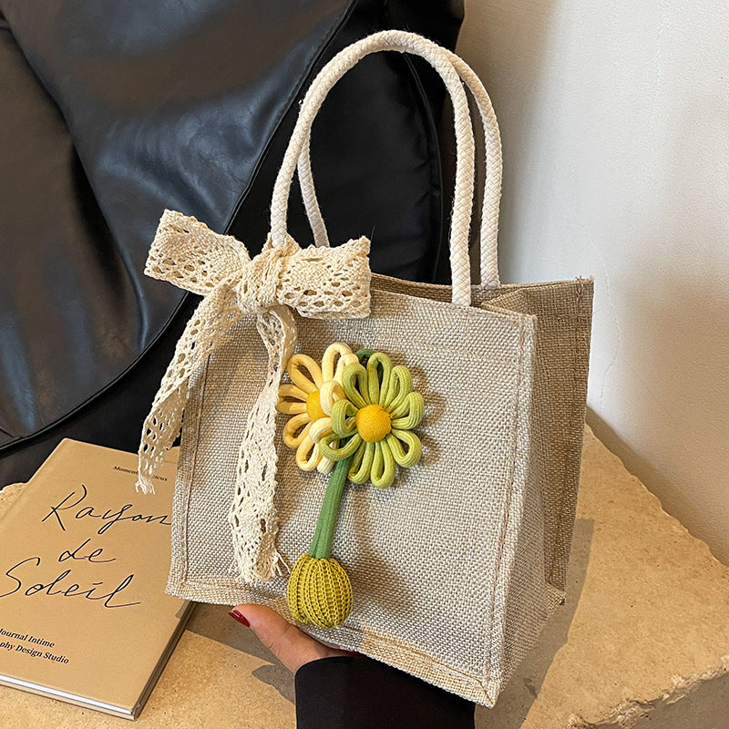 Decorative Floral Handcrafted Tote Bag
