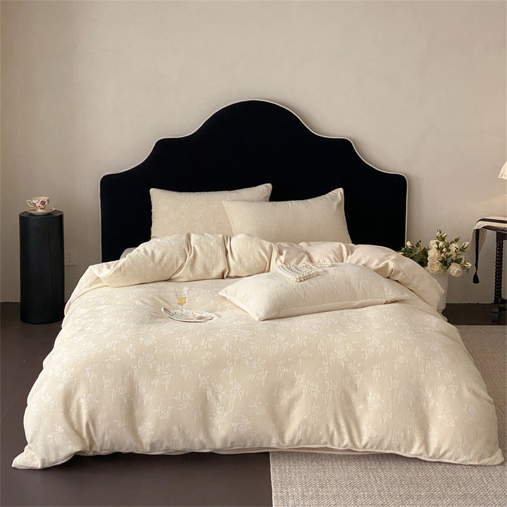 Luxury Jacquard Floral Duvet Cover Set