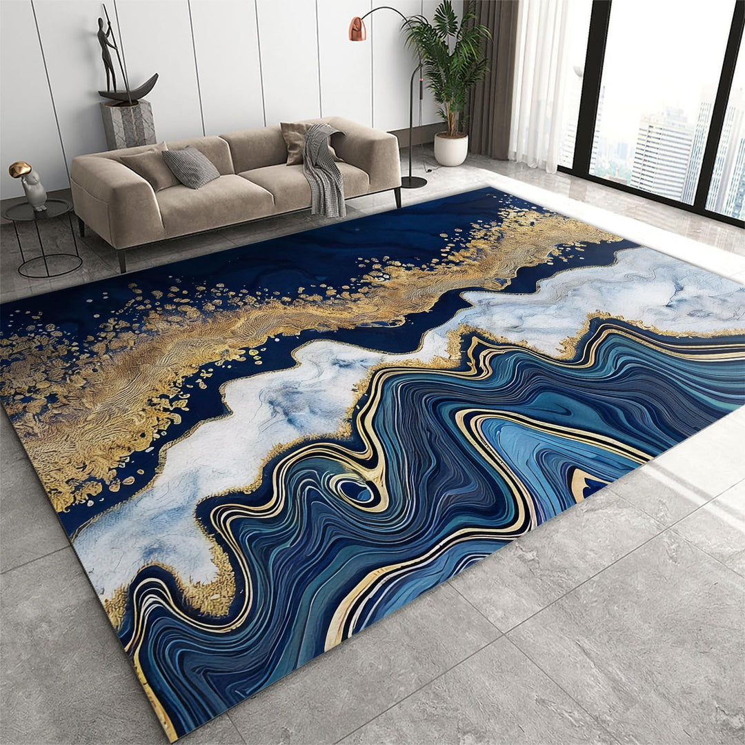Luxurious Marble-Inspired Area Rug