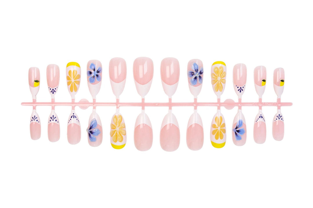 Nail art set with elegant floral and butterfly accents Stornfield