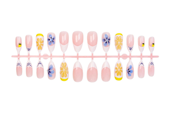 Nail art set with elegant floral and butterfly accents Stornfield