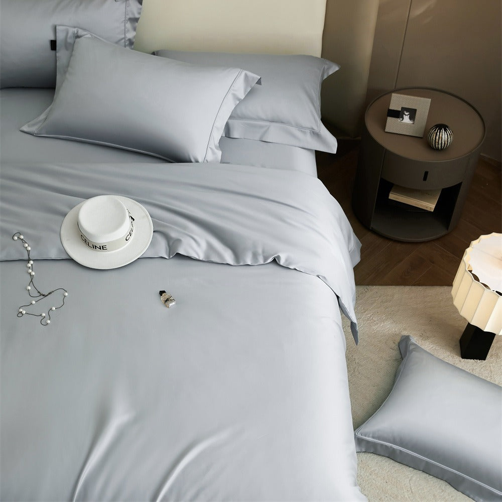 Luxury Sateen Duvet Cover Bedding Set with Hidden Zipper and Pillow Shams