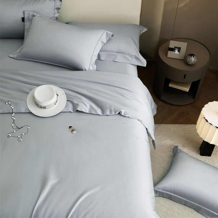 Luxury Sateen Duvet Cover Bedding Set with Hidden Zipper and Pillow Shams
