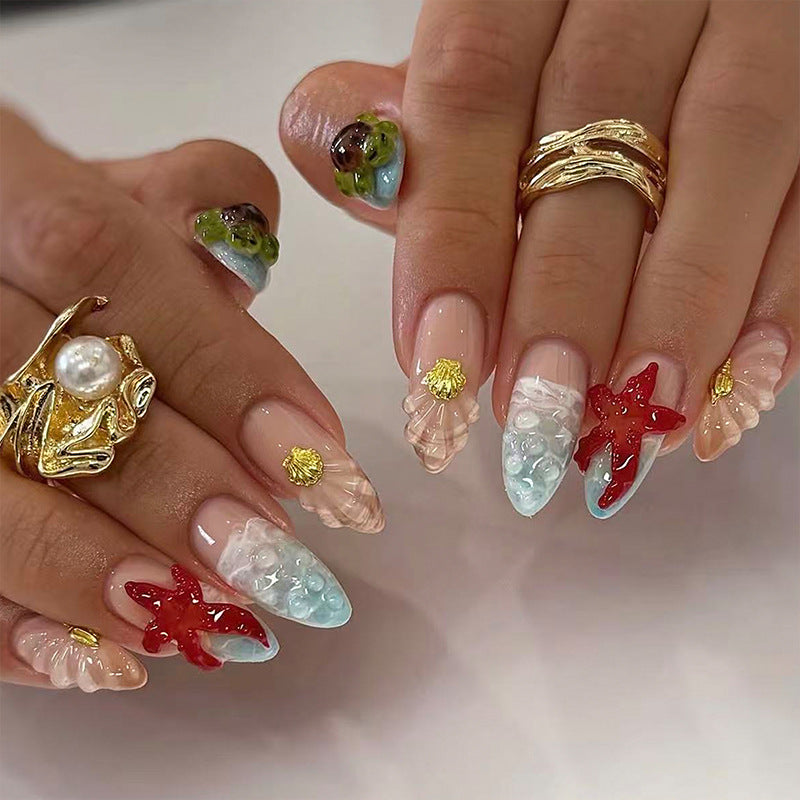 Artificial nails with maritime motifs Stornfield