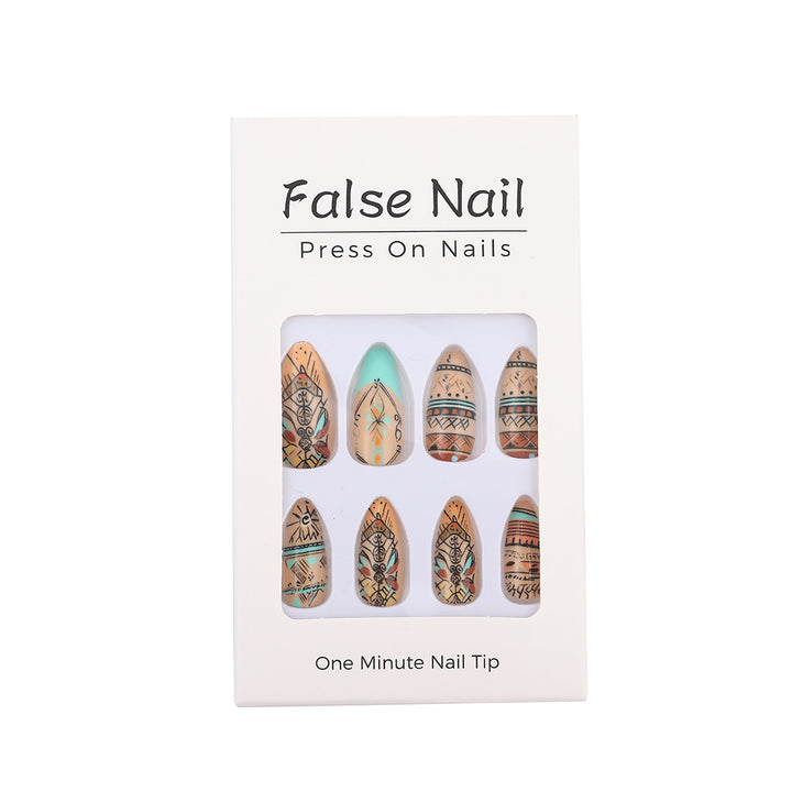 Artificial nails with exotic tribal design Stornfield
