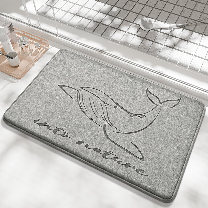 Whale-Themed Memory Foam Bath Mat