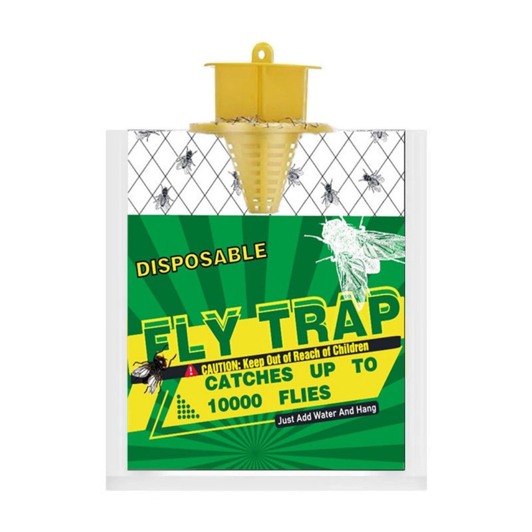 Disposable Hanging funnel fly trap with bait reservoir Stornfield