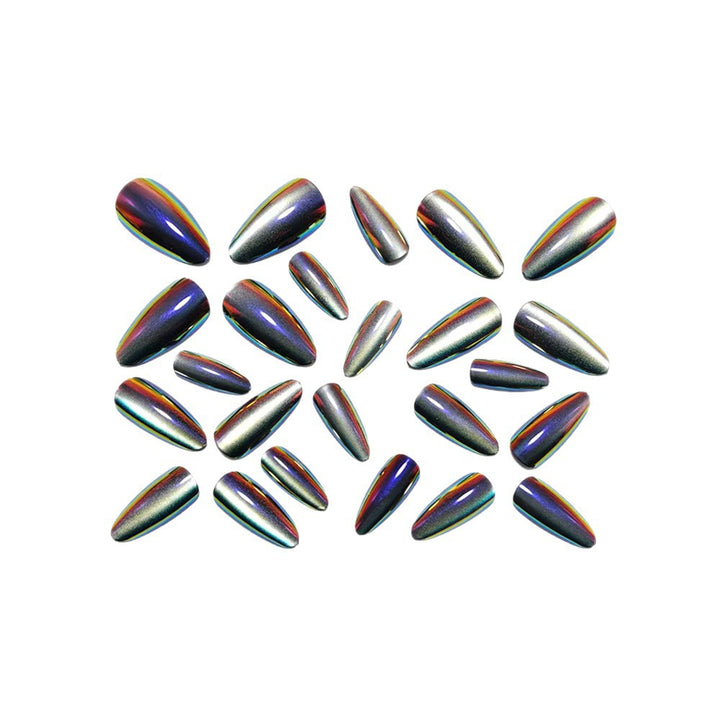 Glossy Artificial Nails in Futuristic Style Stornfield