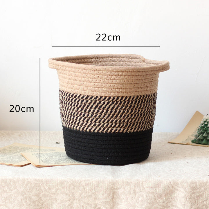 Stylish storage bucket made of woven natural material Stornfield