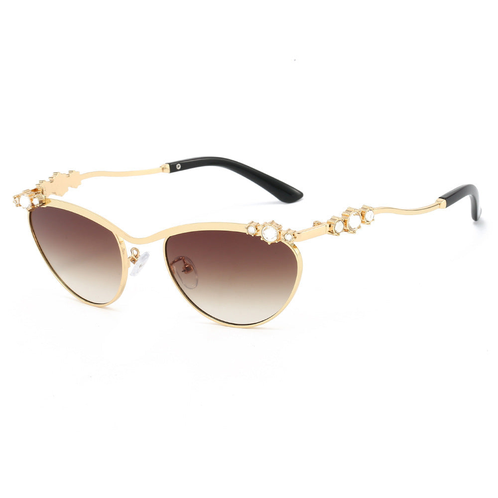 Women's Cat-Eye Sunglasses with Sparkling Stone Accents Stornfield