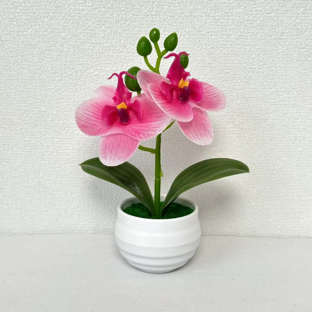 Lifelike Artificial Orchid Plant Arrangement for Indoor Decor
