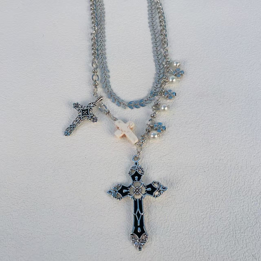 Layered Cross Pendant Necklace Stornfield