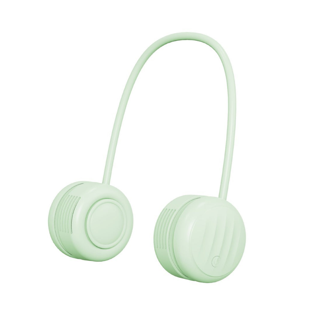 Cooling hands-free dual-head wearable neck fan with flexible gooseneck and USB-C recharge Stornfield