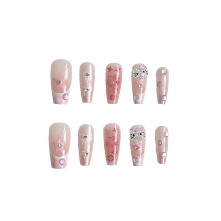 Whimsical Cartoon-Themed Press-On Nail Art Stornfield