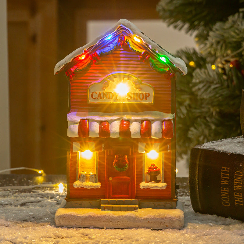 Festive Light-Up Miniature Village Display
