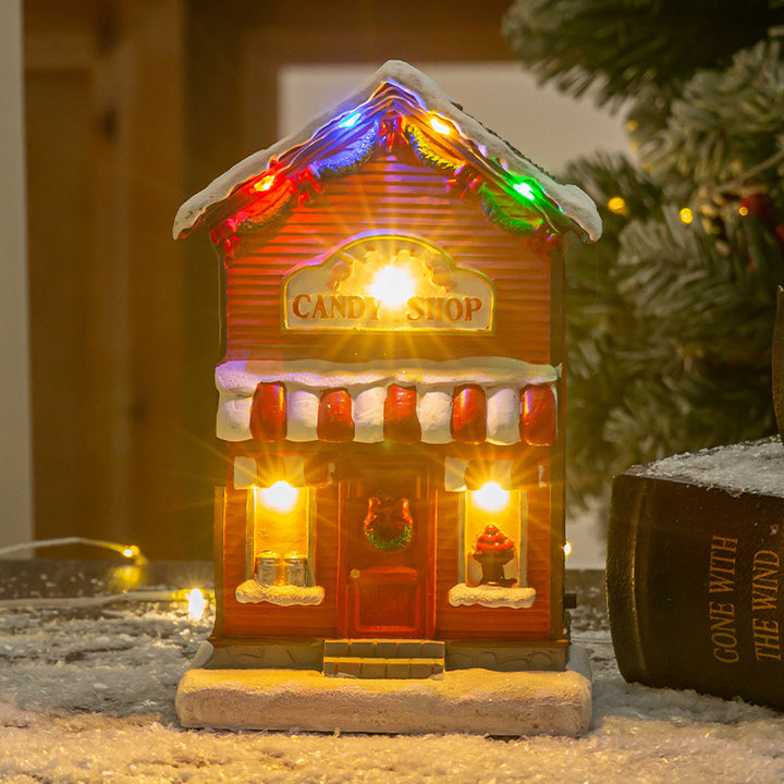 Festive Light-Up Miniature Village Display