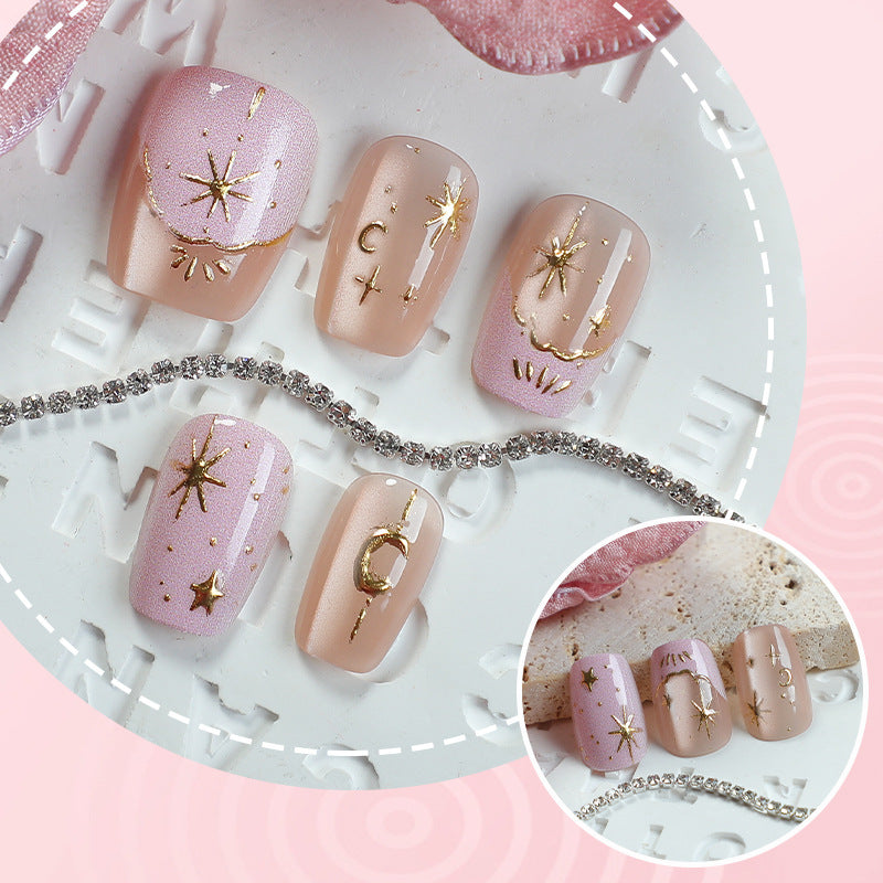 Starry Galaxy Press-On Nail Art Set