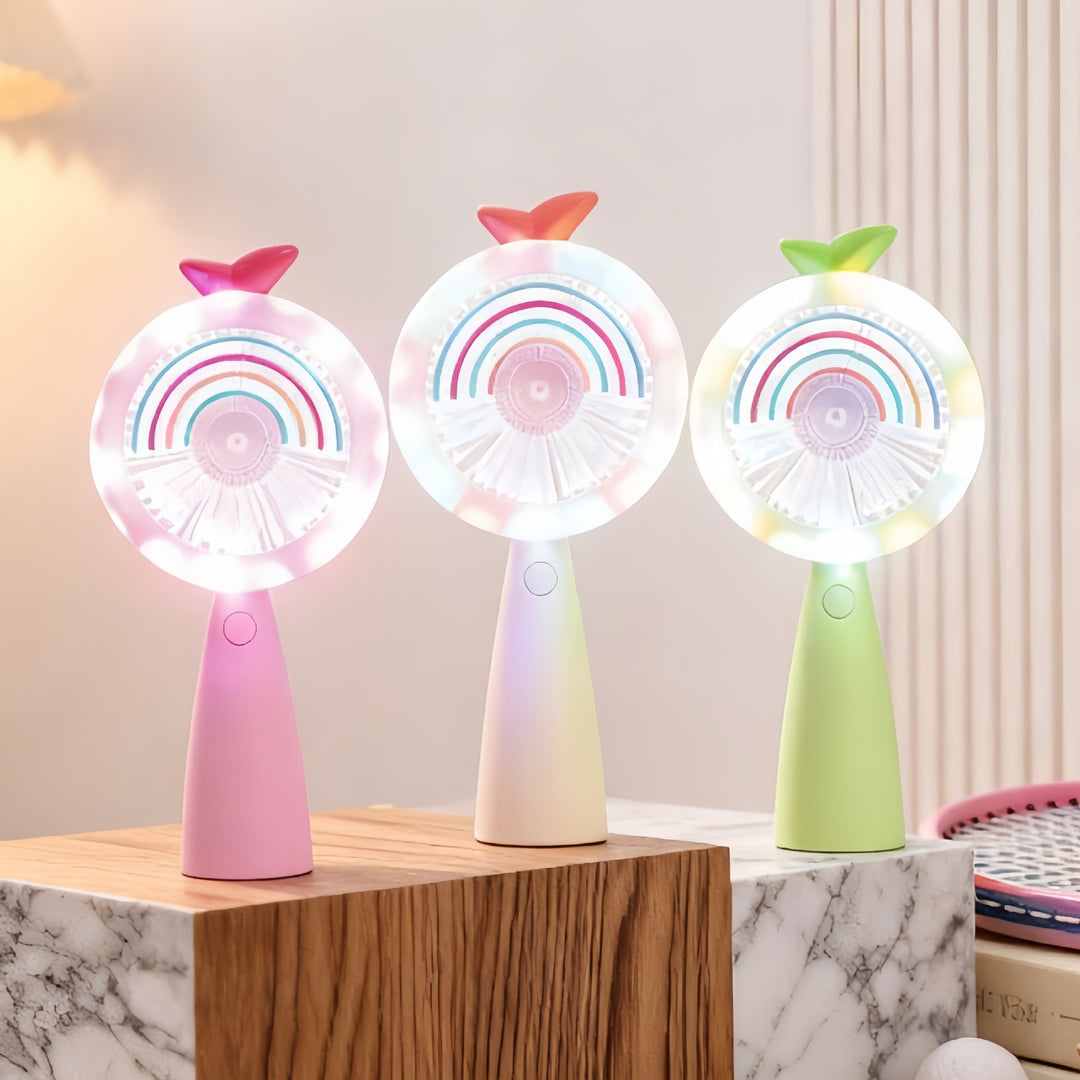 Women Portable USB Hand Fan with LED Lighting Stornfield