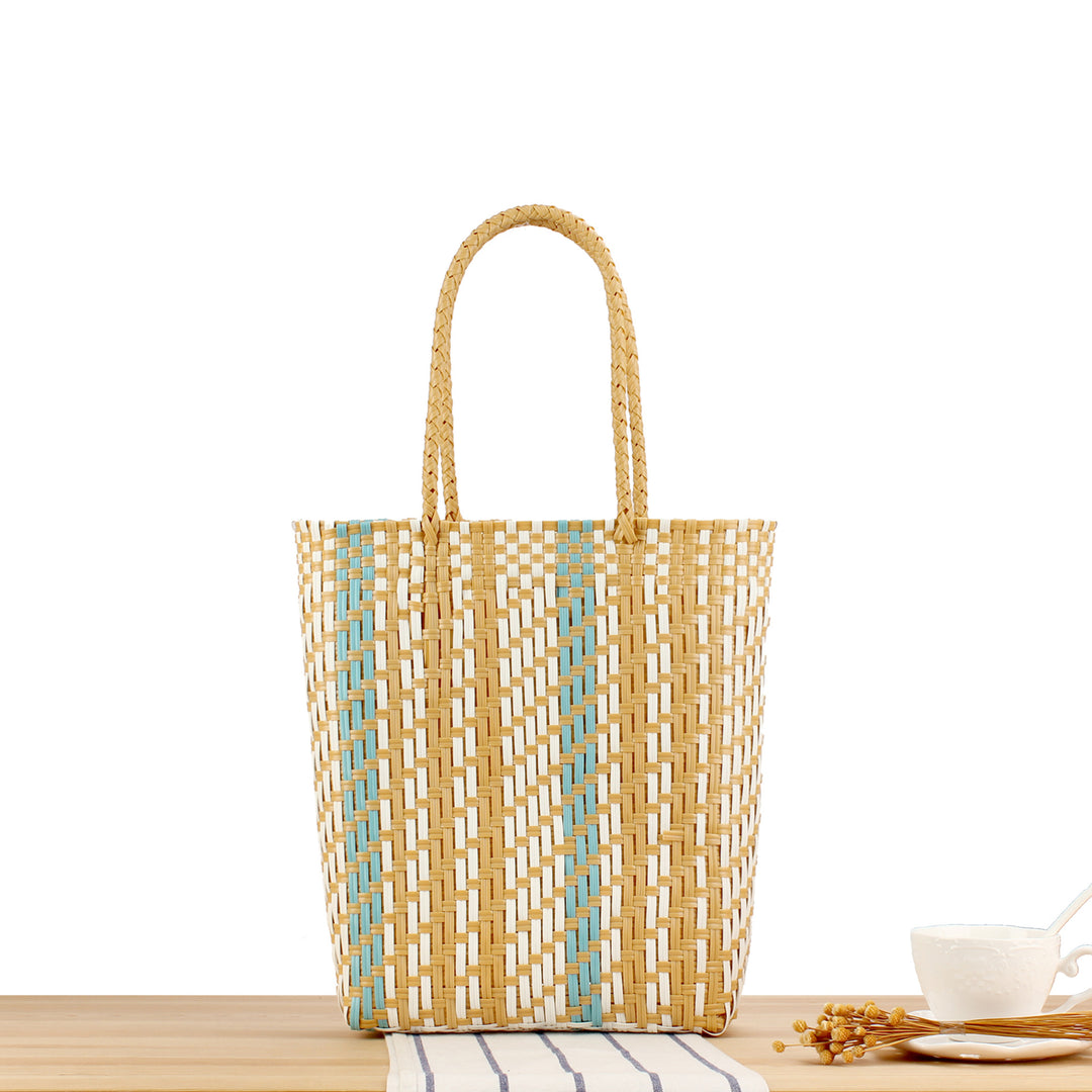 Braided Tote Bag with Geometric Design Stornfield