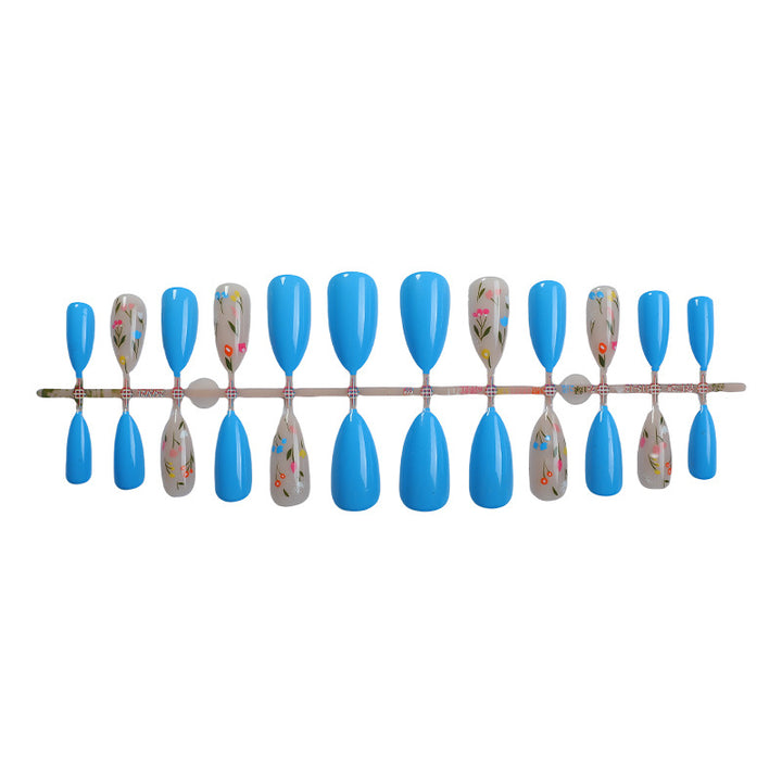 Detailed Floral Design Press-On Nail Set Stornfield